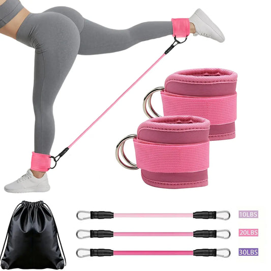 Adjustable Glute & Leg Resistance Band with Ankle Straps