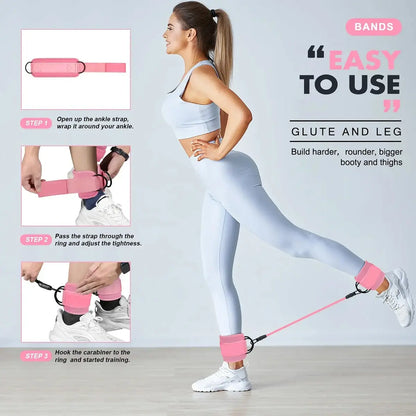 Adjustable Glute & Leg Resistance Band with Ankle Straps