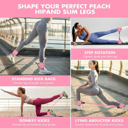 Adjustable Glute & Leg Resistance Band with Ankle Straps