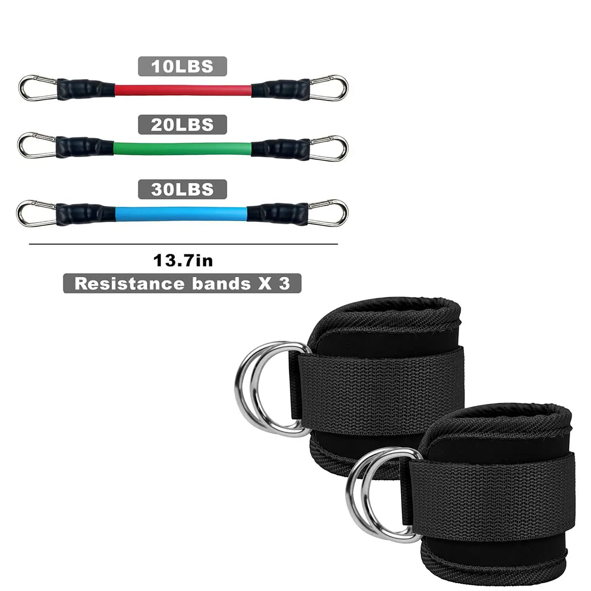 Adjustable Glute & Leg Resistance Band with Ankle Straps