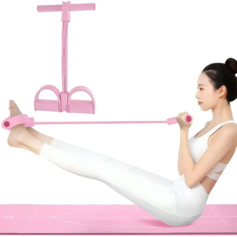 Multifunctional Elastic Tension Rope with 4 Tubes for Yoga and Home Fitness, Made of Natural Latex for Workout and Stretching