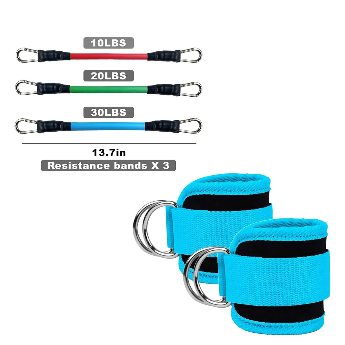 Adjustable Glute & Leg Resistance Band with Ankle Straps