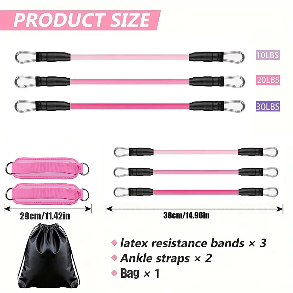 Adjustable Glute & Leg Resistance Band with Ankle Straps
